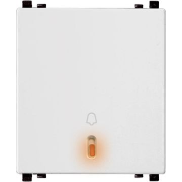 6A 2 Module Full Flat Bell Push with Neon-White