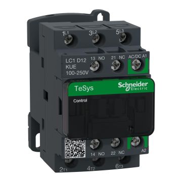 TeSys D contactor 3P 12A AC-3 up to 440V coil 100-250V AC/DC