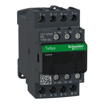 TeSys D contactor - 4P(4 NO) - AC-1 - <= 440 V 20 A - 110 V DC standard coil