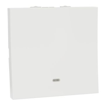 Switch, Miluz Lara, 10A, 1 Way, Indicator, 2 Module, White
