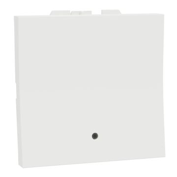 Switch, Miluz Zeta, 10A, 1 Way, 2 Module, With Indicator, White